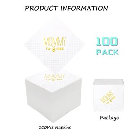 Geloar Servilletas de cóctel de mamá a abeja, paquete de 100 servilletas de papel a granel para baby shower, revelación de género, regalos de fiesta de bienvenida para bebé, 2 capas, 5 x 5 pulgadas
