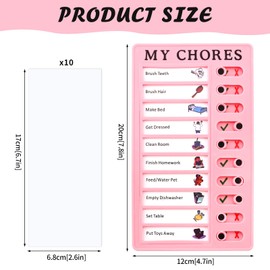 Bekecidi to Do List Checklist Board, Daily Schedule Chore Chart for Kids Adults Memo Checklist Boards with 10 Blank Paper Detachable Plastic Task Planning Boards for Planner Home Office Travel (Pink)