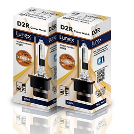 Lunex D2R Headlight Lamp Xenon Replacement Bulbs (4300K)