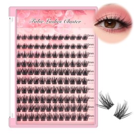Bodermincer 10-12-14-16mm Mix/14-16-18mm Mix D Curl DIY Clusters Eyelash Extension Dovetail Segmented Lashes 120 Volume Natural Segmented Eyelashes Bundles at Home (10-12-14-16mm Mix)