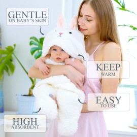 Mantas envolventes para bebé niña, felpa ultra suave esencial para bebés de 0 a 6 meses, bonita manta receptora de conejito para dormir ideal para recién nacidos, regalo de registro perfecto para