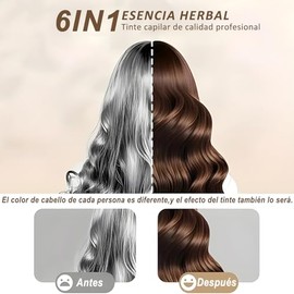 Shampoo Con Tinte 3 In 1, Hair Dye Tinte de Natural Shampoo Instantáneo,Con Ingredientes Naturales Y Suaves, para La Cobertura Del Cabello Y Cubrir Canas, para Todo Tipo de Cabello,200 ml (Marrón)