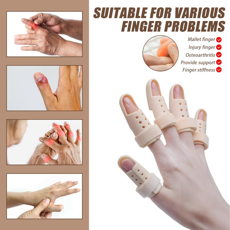 Pluvyze 15-piece set finger splint, finger protection, including 8 finger