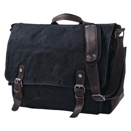 [Upgraded] Vintage Messenger Bag, 15.6 Inch Laptop Crossbody Shoulder Bags, Heavy Water-resistant Canvas Satchel for Men