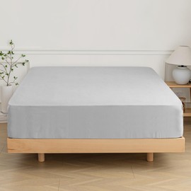 Full Size Fitted Sheet Only - Premium 1800 Super Soft & Cozy Microfiber, Wrinkle, Fade, Shrinkage Resistant Deep Pocket Full Fitted Bottom Sheet, Light Gray