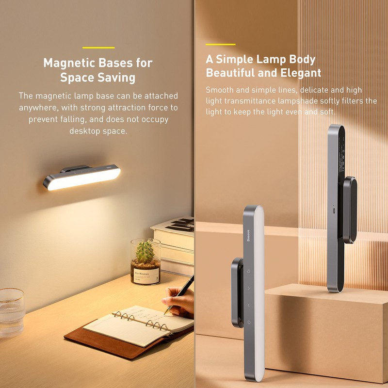 Baseus Wall Reading Light Stick Wireless Stepless Dimmable Touch Control