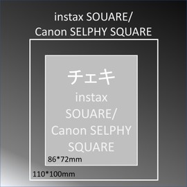 MYFEELGAGA Acrylic Photo Frame, L Square (Polaroid Style), LS Size, Large Business Cards, Instax SOUARE SELPHY SQUARE Block Type, Magnetic Frame, Both Sides Transparent, 3.9 x 4.3 inches (100 x 110