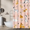 LI-LOVE Bathroom Shower Curtain with 12 Hooks Decorative Dogs Pattern