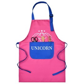 yoooliwicng Kids Apron Cooking & Baking&painting Apron for Children - with Pocket, Adjustable Neck Strap, Waist Tie unicorn