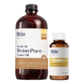 Aceite de Ricino y Vitamina E en kit hidratante, antiedad, Capilar Corporal Hebbe Cosmetics  Lúdika 500ml                                             