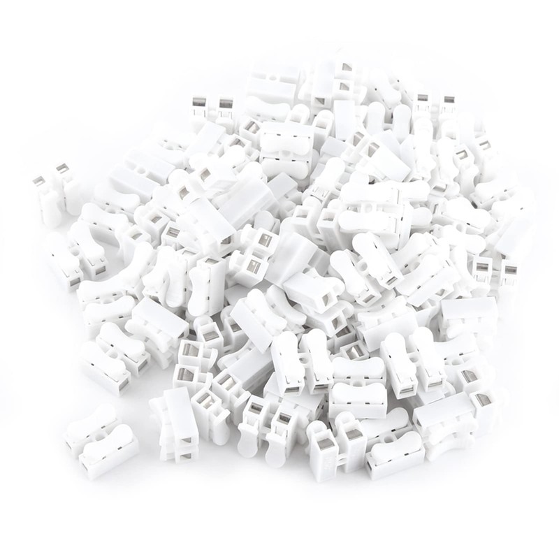 100pcs Spring Wire Connectors 10A 220V 2 Pin Push Quick