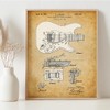 1956 Fender Stratocaster Guitar Patent - 11x14 Framed Patent Print