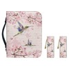Cadowhimsy Bible Case Floral Hummingbird Peach Blossom Print Church Bible
