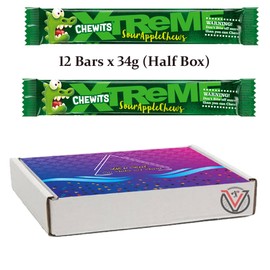 Chewits Xtreme Sour Apple Chews Chews 34g | VIMIX (12 Bars x 34g (Half Box))