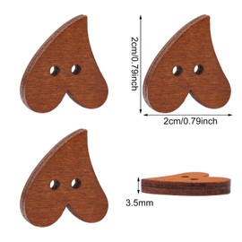 Honbay 200PCS Wooden Love Heart Buttons 2 Holes Buttons Antique Brown Sewing Buttons Decorative Buttons for Skirts, Gloves, Sweaters, Shirts, Hats, Scarves, Headbands, Scrapbooking and Craft Projects