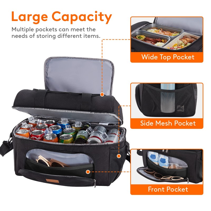 Lifewit Insulated Cooler Bag, 32 Can Large Leakproof Beach Cooler,