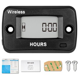 Jayron Digital Wireless Hour Meter, Vibration Activation, Programmable Maintenance Reminder, Resettable Job Timer, for Generator Marine ATV Lawnmowers and Devices that Vibrate at Work