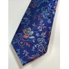 Joseph Abboud Mens 100% Silk Necktie, Blue W/ Floral Design