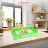 4Pcs Stretch Fresh Storage Trays - Stacked and Reusable Flat