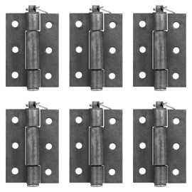 Fanmao 6 Pack 3-1/4" x 2" Weld-On Butt Door Hinges, Screw or Weld Mount, for Small Metal Doors, Tool Cabinets