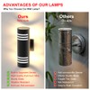 Sytmhoe Cylinder Outdoor Wall Lights 2Packs, Black Modern Up Down