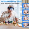 COYLAPY Headband Magnifier with Light, 1.5X-3.5X Hobby Magnifying Glasses