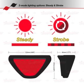 AutoXpress Motors Group UNIVERSAL Rear Tail Steady Strobe Flashing Safety Brake 12-LED Fog Lamp Light F1