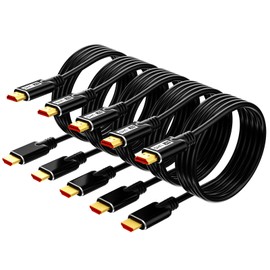 KOMGILK 8K HDMI Cable 10FT 5Pack, High Speed 48Gbps HD Shielded Cord, Supports 8K@60Hz, 4K@120Hz in-Wall CL3 Rated HDMI 2.1 Cord, Compatible with Roku TV/Laptop/PC/HDTV and More
