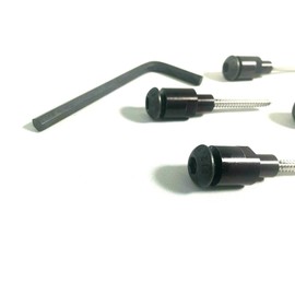 LRNJ Installation Anodized Black Aluminum Mounting Hardware Kit for Rear Lamp Guards STC8027 Compatible with Land Rover Range Rover County Classic 1987-1995, Part # STC8027FITKIT