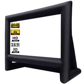 XHYCPY 16ft Inflatable Movie Screen Outdoor Projector Screen with Air Blower - Front/Rear Projection, Easy Set Up Blow Up Screen for Backyards Movie Nights Party Fun