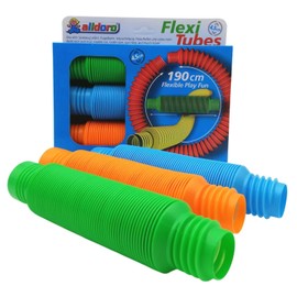 alldoro 60331 Flexi Pop Tubes, Sensory Toy, Extendable Length Tubes 21-67 cm, 4.5 cm Diameter, Pack of 3