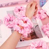 KICOSY 12PCS Light Pink Hair Scrunchies Bulk Pink Satin Pink