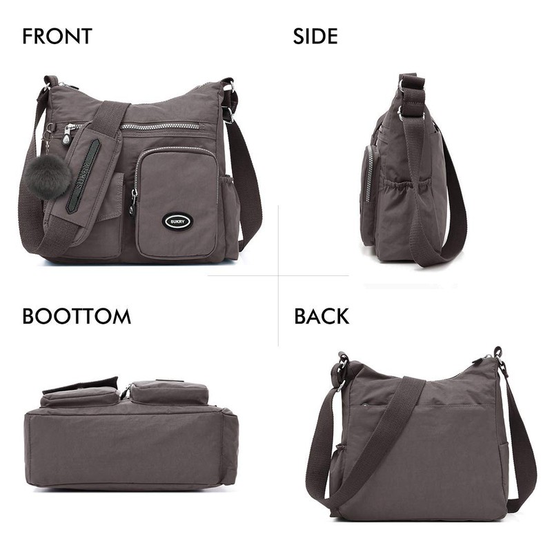 SUKRY Nylon Crossbody Bag for Women with Anti theft RFID
