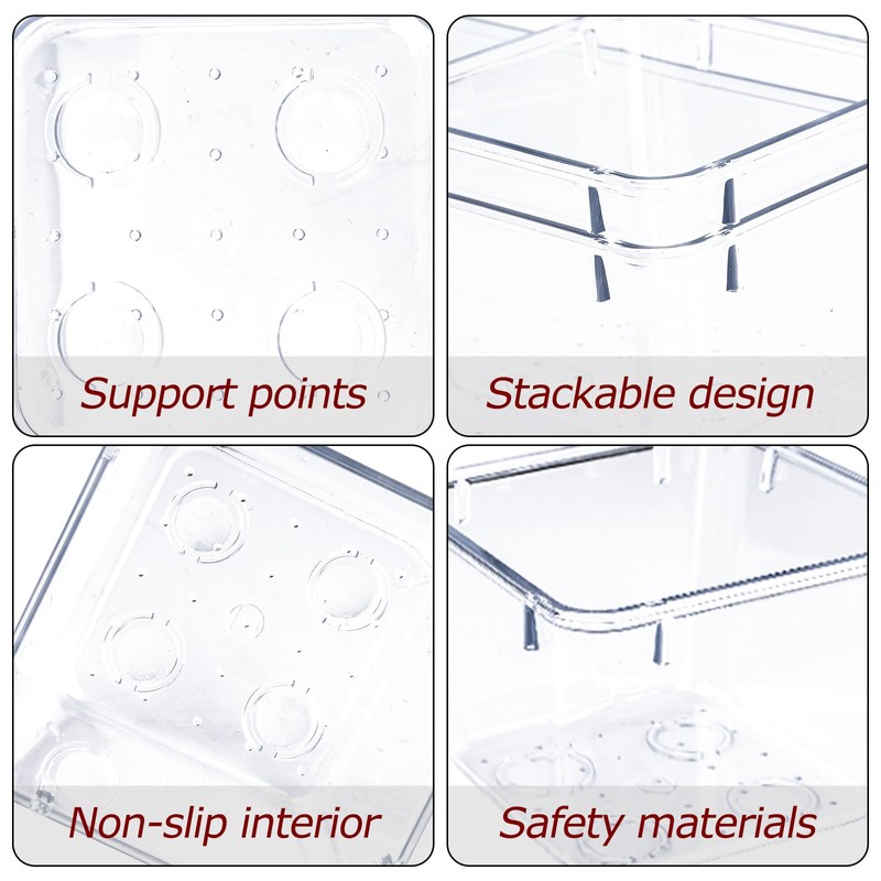 Zuihug 4 PCS Clear Plastic Drawer Organizer, Desk Drawer Divider