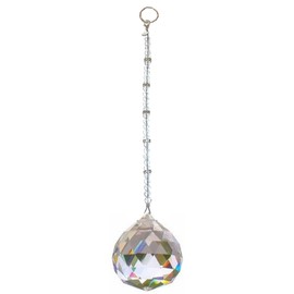 Hidden Hollow Beads Crystal Suncatcher Rear View Mirror 30mm Hanging Ornament Crystal Sphere & Rhinestone Beaded Design Indoor Window & Home Décor (1-30mm Crystal)