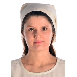 HEMAD Medieval Laudamie Cotton Headscarf, White, Beige, Black, Red, Brown, Green, Blue, LARP, beige
