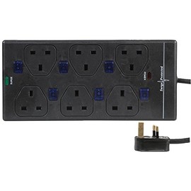 PRO ELEC PELB1760 6 Way Extension Lead, Individually Switched with Surge Protection