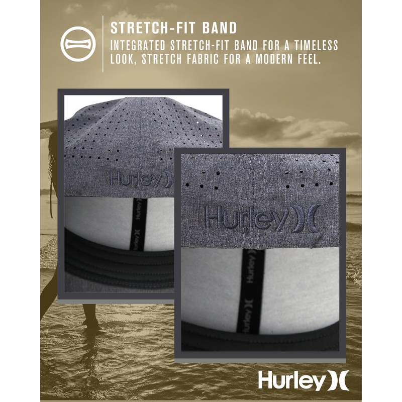 Hurley Mens Trucker Hat - Curved Brim H2O Dri Summer