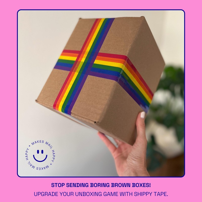 Rainbow Packing and Shipping Tape, Decorative Cute Fun Printed Packaging