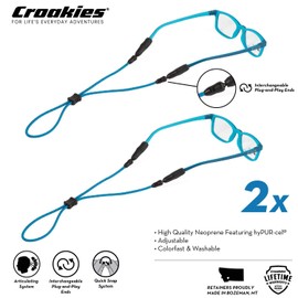 Croakies Kids Terra System Adjustable Eyewear Retainer Royal Two Pack Bundle