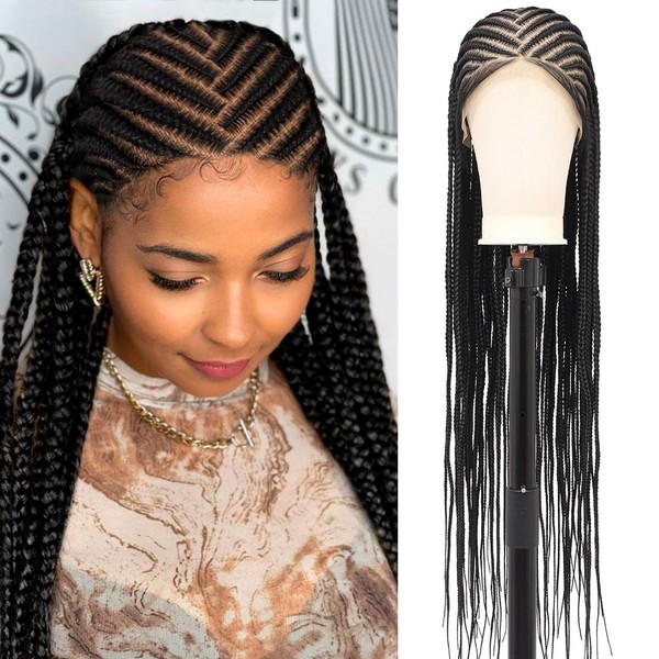 DOSAY Full Lace Cornrow Braided Wigs for Black Women Knotless