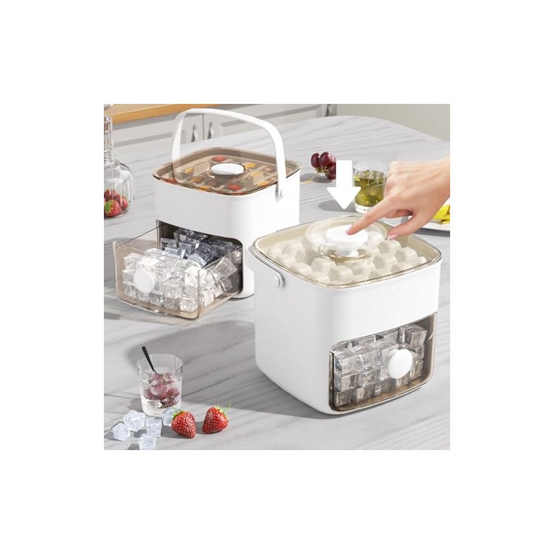 Mavis Laven Cubitera para Hielo, 2 Bandeja con Caja Almacenamiento