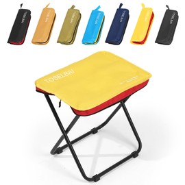 Folding Chair, Carbon Steel Alloy, 6 Layer Material, Strong Capacity, Folding, Lightweight, 600D Oxford Fabric, No Installation Required, Folding Chair (Yellow, Red)