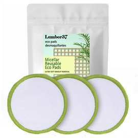 Lumbor37 Almohadillas Desmaquillantes Reutilizables,Active Ecopads Pads Desmaquillantes De Algodon Almohadilla Ecológica Ultra Suave Para Toda La Piel(3 Piezas)