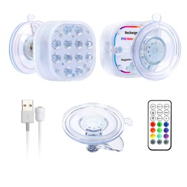VIDOME Rechargeable Pool Lights for above Ground Pools&Inground Pool Waterproof Submersible Led Lights Remote Controlled,with Suction Cup,Color Changing Magnetic Pool Light