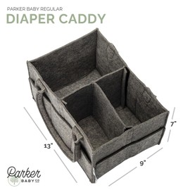 Parker Baby Diaper Caddy - Nursery Storage Bin and Car Organizer for Diapers and Baby Wipes - Charcoal, Regular