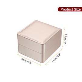 sourcing map Single Watch Case, PU Leather Watch Travel Storage Display Box for Men Women with Removable Cushion, Portable Watch Holder Organizer for Most Watches, Champagne-colored,
