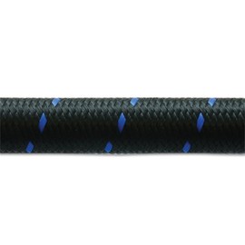 Vibrant Performance 11968B Nylon Braided Flex Hose (10ft Roll of Black Blue ; AN Size: -8; Hose ID: 0.44";)