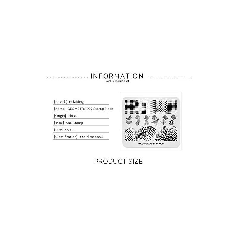 Rolabling Nail Stamping Plate Fashion Geometry Dots Abstract Spots