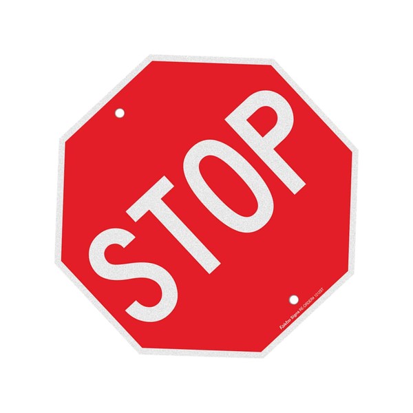 GARVALON Reflective Stop Sign Traffic Warning Sign for Road Traffic